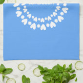 Blume und Herzname Geschirrtuch (Gefaltet)