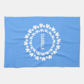 Blume und Herzname Geschirrtuch (Horizontal)