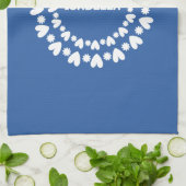 Blume und Herzname Geschirrtuch (Gefaltet)