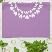 Blume und Herzname Geschirrtuch (Gefaltet)