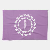 Blume und Herzname Geschirrtuch (Horizontal)
