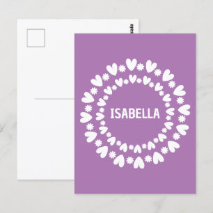 Blume und Herzname Postkarte