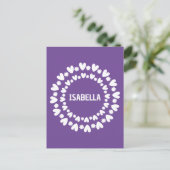 Blume und Herzname Postkarte (Stehend Vorderseite)