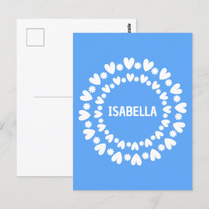 Blume und Herzname Postkarte