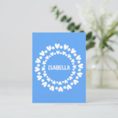 Blume und Herzname Postkarte (Stehend Vorderseite)