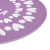 Blume und Herzname Schneidebrett (Ecke)