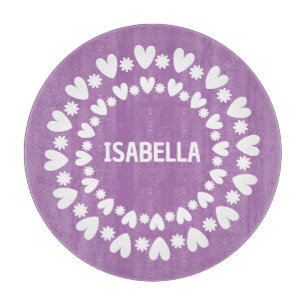 Blume und Herzname Schneidebrett