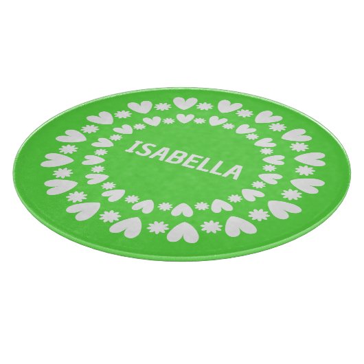 Blume und Herzname Schneidebrett (Ecke)