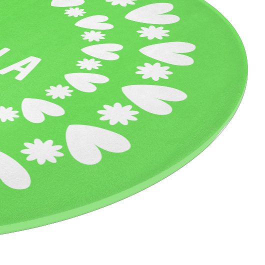 Blume und Herzname Schneidebrett (Ecke)