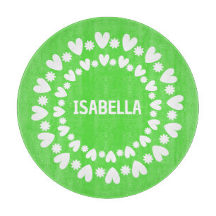 Blume und Herzname Schneidebrett