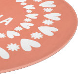 Blume und Herzname Schneidebrett (Ecke)