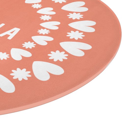 Blume und Herzname Schneidebrett (Ecke)