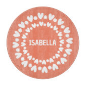 Blume und Herzname Schneidebrett (Vorderseite)