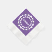 Blume und Herzname Serviette (Ecke)