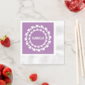 Blume und Herzname Serviette (Beispiel)