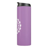 Blume und Herzname Thermosbecher (Nach rechts gedreht)