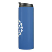 Blume und Herzname Thermosbecher (Nach rechts gedreht)