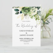 Blume und Hochzeiten im Grünen Einladung (Stehend Vorderseite)