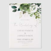 Blume und Hochzeiten im Grünen Pergament Einladungen (Vorderseite)
