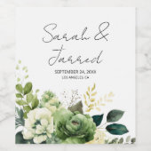 Blume und Hochzeiten im Grünen Weinetikett (Einzelnes Label)