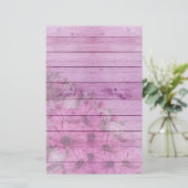 Blume und Holz Briefpapier (Stehend Vorderseite)