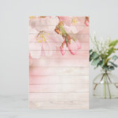 Blume und Holz Briefpapier (Stehend Vorderseite)