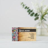 Blume und Holz namecard Visitenkarte (Stehend Vorderseite)