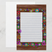 Blume und Holzkörner Briefpapier (Vorne/Hinten)