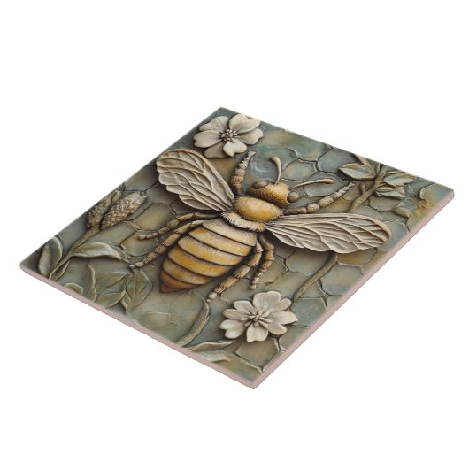 Blume und Honey Bee Imitats Relief Fliese (Seite)
