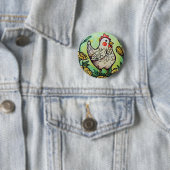 Blume und Hühnerillustration Hühner Button (Beispiel)