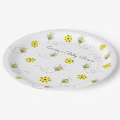 Blume- und HummelBaby-Dusche Pappteller (Schrägansicht)