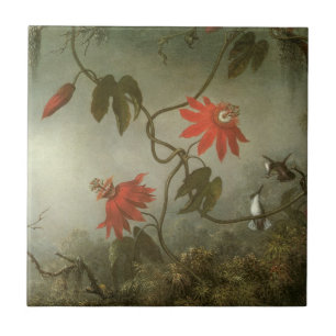 Blume und Hummingbirds von Martin J Heade Fliese