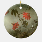 Blume und Hummingbirds von Martin J Heade Keramik Ornament (Hinten)