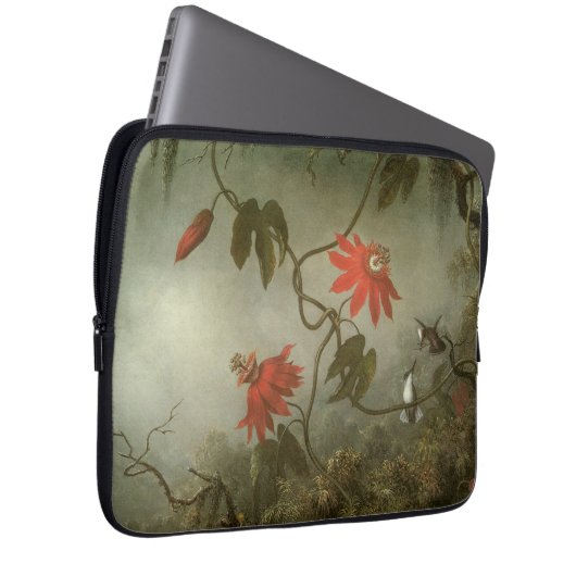 Blume und Hummingbirds von Martin J Heade Laptopschutzhülle (Vorne Rechts)