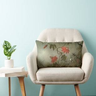 Blume und Hummingbirds von Martin J Heade Lendenkissen