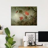 Blume und Hummingbirds von Martin J Heade Poster (Heimbüro)
