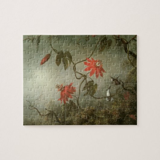 Blume und Hummingbirds von Martin J Heade Puzzle (Horizontal)