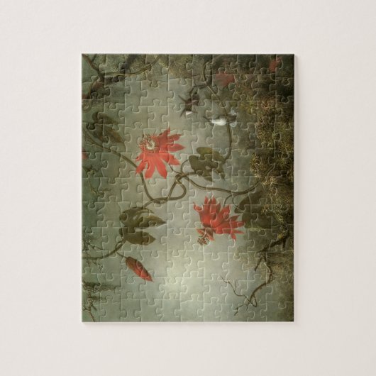 Blume und Hummingbirds von Martin J Heade Puzzle (Vertikal)