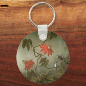 Blume und Hummingbirds von Martin J Heade Schlüsselanhänger (Vorderseite)