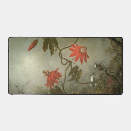 Blume und Hummingbirds von Martin J Heade Schreibtischunterlage (Vorderseite)