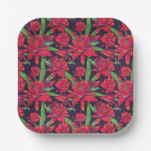 Blume und Hummingvögel Pappteller (Vorderseite)