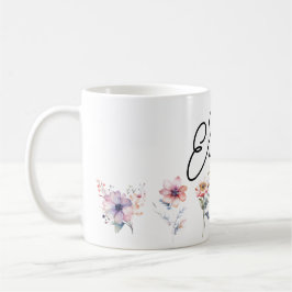 Blume und individuelle Name Kaffeetasse
