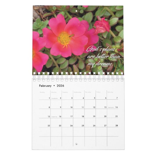Blume- und Inspirationsquotenkalender Kalender (Feb 2026)