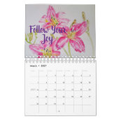 Blume und inspirierende Wörter Kalenderkunst Kalender (Mär 2027)