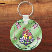 Blume und Kaffee Schlüsselanhänger (Vorderseite)