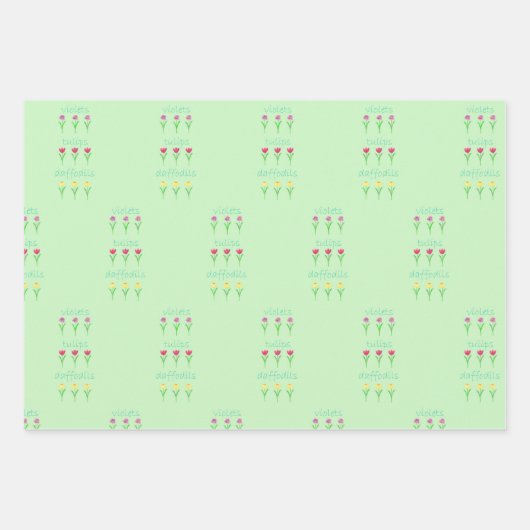 Blume und Karierte Frühjahrsversammlung Geschenkpapier Set (Vorderseite 2)