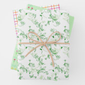 Blume und Karierte Frühjahrsversammlung Geschenkpapier Set (Beispiel)