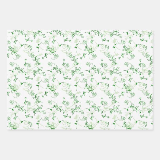 Blume und Karierte Frühjahrsversammlung Geschenkpapier Set (Vorderseite)