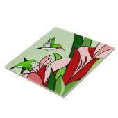 Blume und Keramik Hummingbird Fliese (Seite)