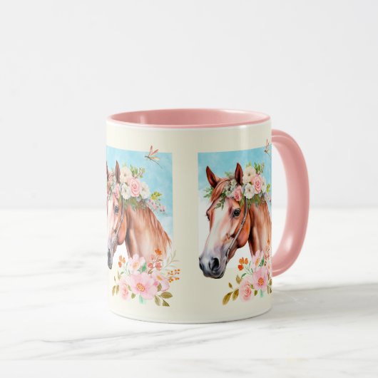 Blume und Keramik Tasse (VorderseiteRechts)